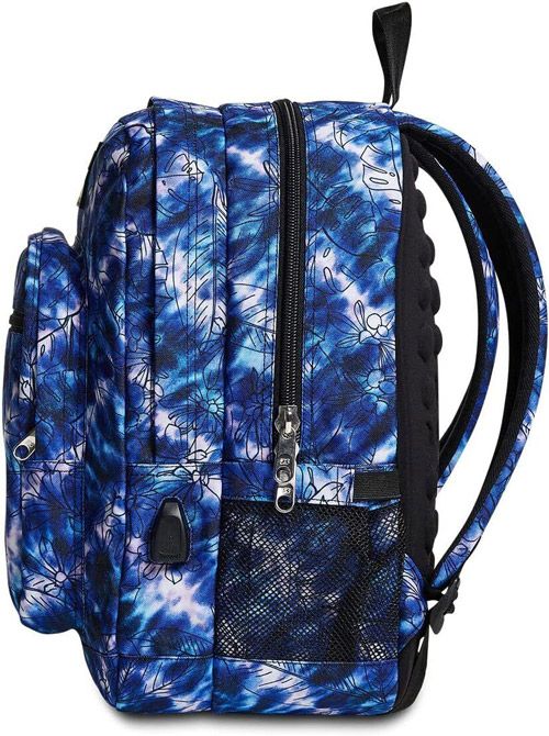 Ученическа раница Seven Freethink Blue Print 2022 с две отделения и USB порт