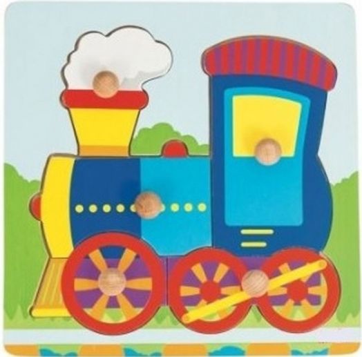 Дървен пъзел с дръжки Goki, 5 части