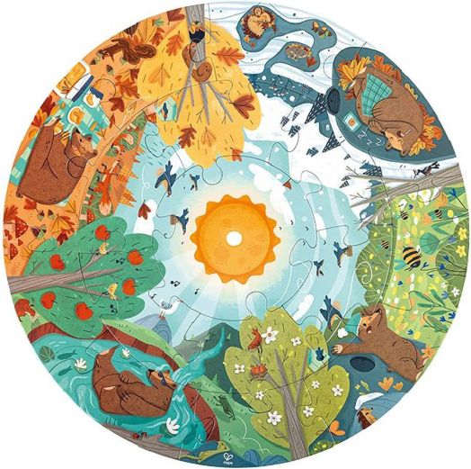 Образователен пъзел Hape - Сезони