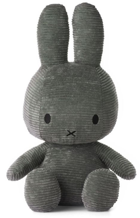 Плюшена играчка Miffy Sitting Corduroy - Тъмносив заек, 50 см.