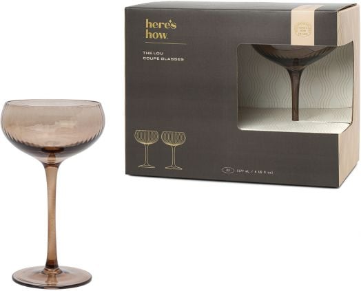 Чаши за коктейл Here's How The Lou Coupe Smoke, 2 бр.