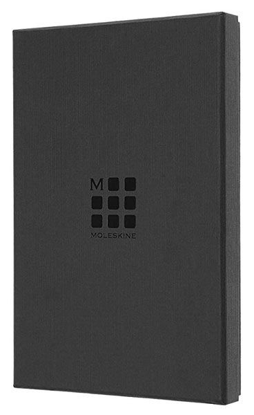 Класически тъмносин кожен тефтер Moleskine Leather Avio с твърди корици и линирани страници