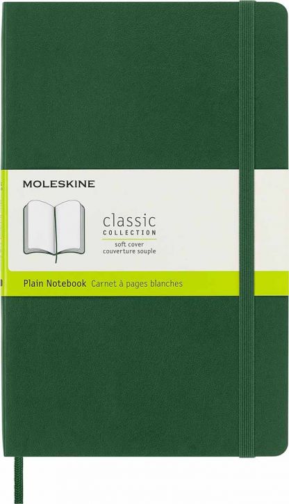 Класически тефтер Moleskine Classic Myrtle Green с меки корици и нелинирани страници