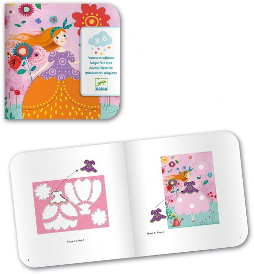 Комплект за рисуване Djeco: Красивите рокли на Мери