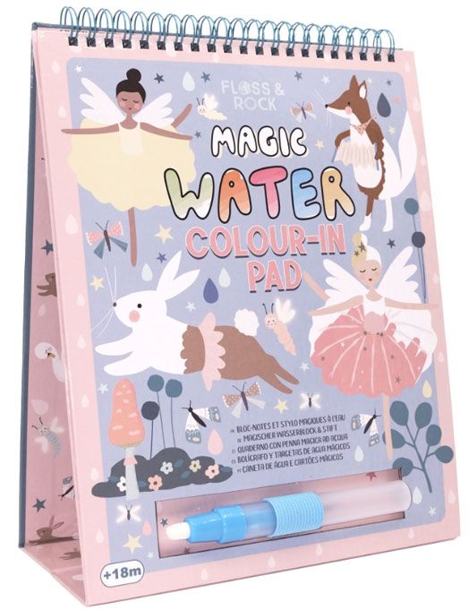 Тефтер за оцветяване с вода Floss & Rock, Magic Colour-in pad, Enchanted - Балерини