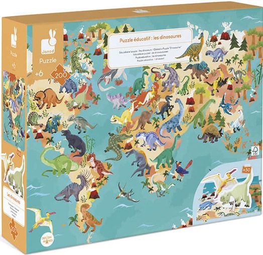 Образователен пъзел Janod - Динозаври
