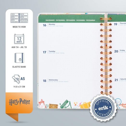 Седмичен бележник-органайзер Grupo Erik Harry Potter за 12 месеца - август 2024 / юли 2025 година