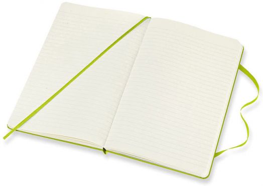 Класически зелен тефтер Moleskine Classic Lemon Green с твърди корици и линирани страници