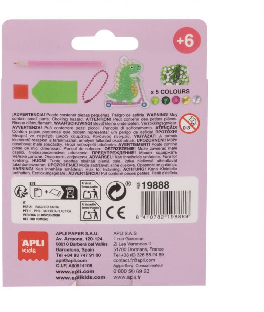 Креативен комплект Apli Kids - Направи си сам ключодържател динозавър