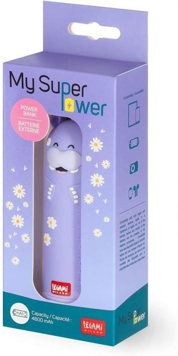 Външна батерия Legami My Super Power - Hippo, 4800 mAh