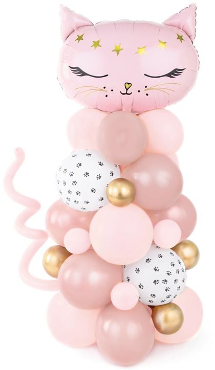 Букет от балони PartyDeco - Розова котка