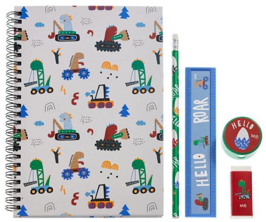 Тефтер с принадлежности Miquelrius Dino A5, 60 нелинирани листа