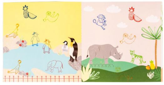 Детска игра с магнити и оцветяване Floss & Rock - Jungle