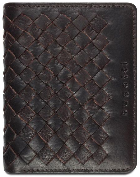 Кожен калъф за кредитни карти Bugatti Woven, тъмнокафяв