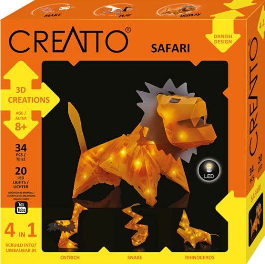 Направи сам 3D LED фигурки 4 в 1 Creatto - Лъв