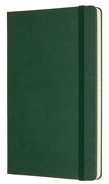 Класически лавровозелен тефтер Moleskine Classic Myrtle Green Dotted с твърди корици и листа на точки