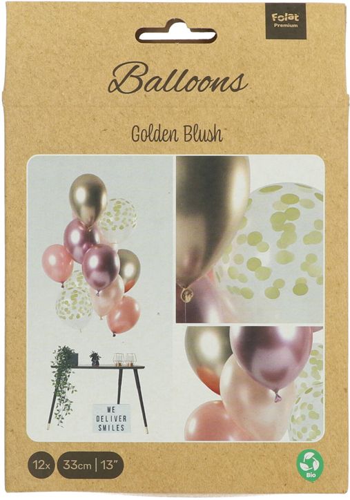 Комплект балони Folat - Golden Blush, 12 бр.