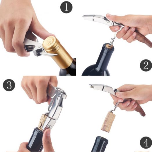 Тирбушон Laguiole с дървена поставка