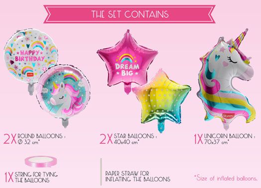 Комплект балони Legami - Birthday Party, Еднорог