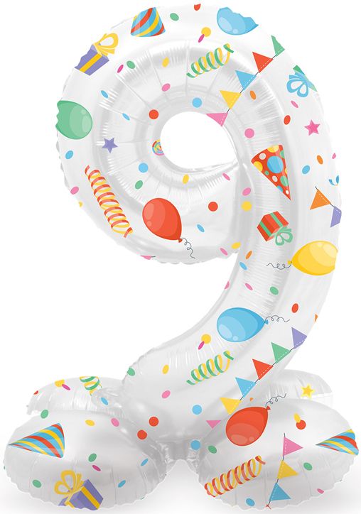 Фолиев балон Folat - Цифра 9, бял