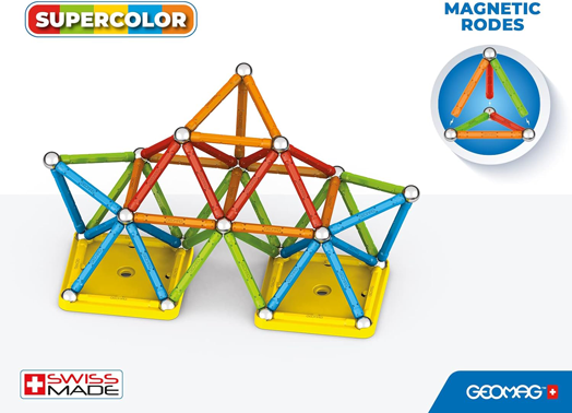 Магнитен конструктор Geomag - Supercolor, 93 части