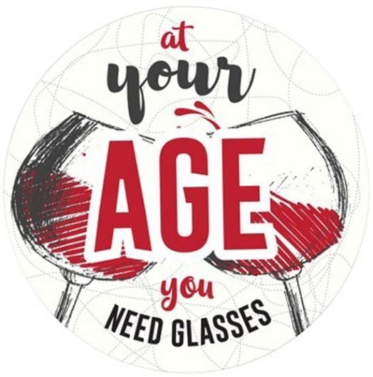 Табелка-картичка - At Your Age You Need Glasses
