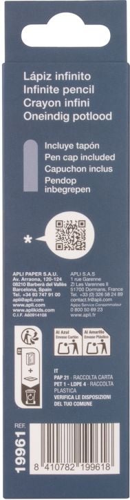 Графитен молив Apli Infinite Mini - Blue