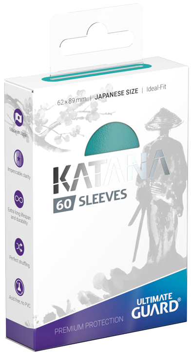 Протектори за карти Ultimate Guard: Katana Japanese Sleeves, 60 бр., тюрказени