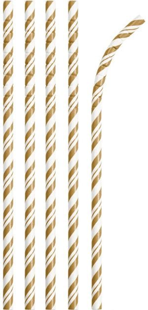 Сламки Creative Party - Блестящо злато, 24 бр.