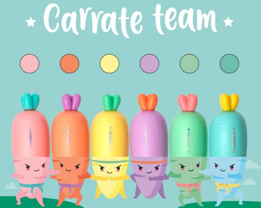 Комплект мини текст маркери Legami Carrate Team