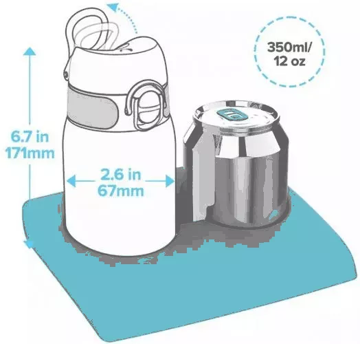 Бутилка за вода Ion8 - Еднорози, 350 мл.