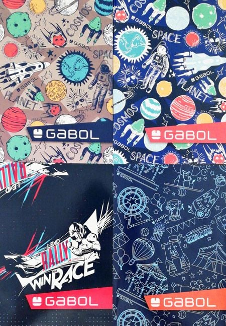 Тетрадка Gabol A5 с 40 листа на малки квадратчета, различни дизайни (за момче)