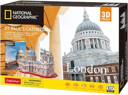 3D пъзел Cubic Fun National Geographic - Катедралата Свети Павел, 107 части