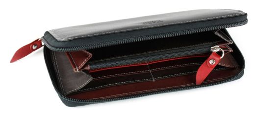 Хоризонтален дамски портфейл Mano Multicolours, черен