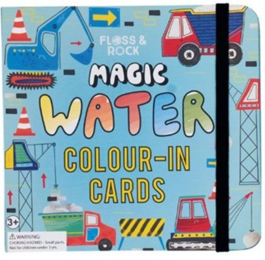 Оцветяване с вода Floss & Rock, Magic Colour-in cards, Construction - Строителни машини