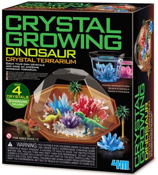 Креативен комплект 4M - Цветни кристали и динозаври