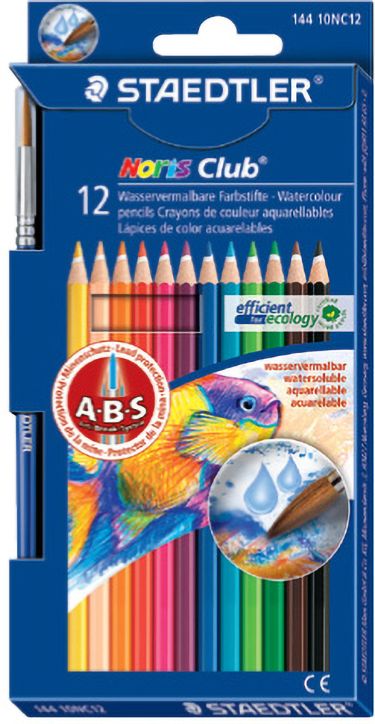 Комплект цветни моливи Staedtler, 12 цвята + четка за рисуване
