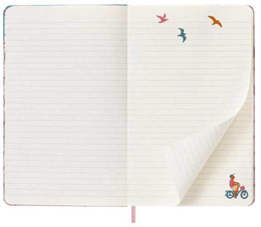 Класически тефтер Moleskine Sakura Bicycle с твърди корици и линирани страници
