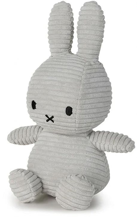 Плюшена играчка Miffy Eco Corduroy - светлосив заек, 23 см.