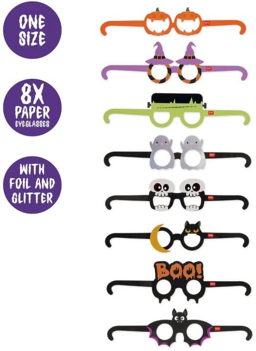 Хартиени парти очила Legami - Halloween, 8 бр.