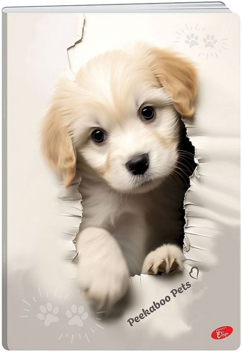 Тетрадка Elisa Peekaboo Pets А4, 60 листа - широки редове