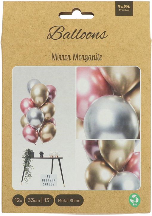 Комплект балони с огледален ефект Folat - Morganite, 12 бр.