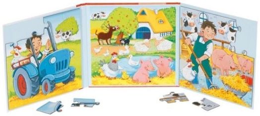 Магнитна книжка с пъзели Goki - Ферма