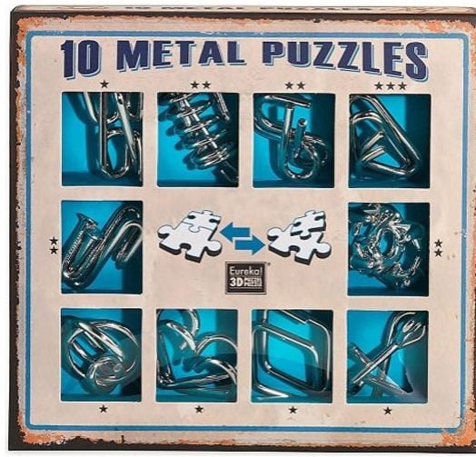 Комплект 3D метални пъзели Eureka, синя кутия