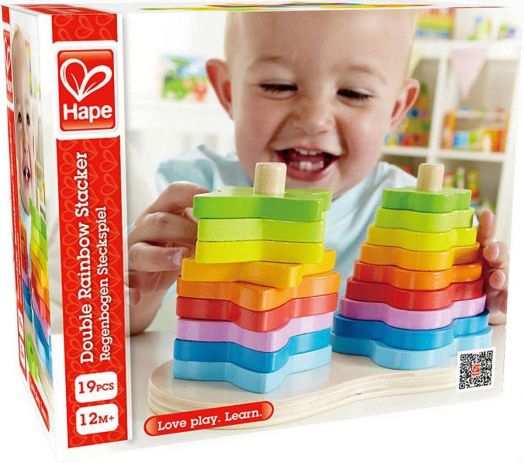 Дървени форми за подреждане от Hape - Двойна низанка