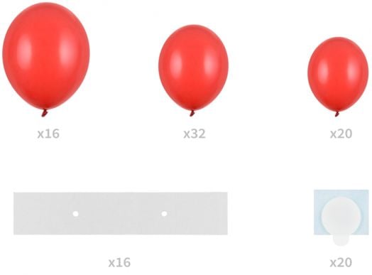 Комплект балони PartyDeco - Червен гирлянд сърце