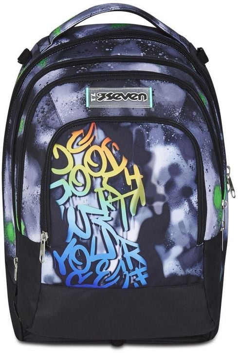 Ученическа раница на колела Seven Detach Spring Paint и телескопична дръжка