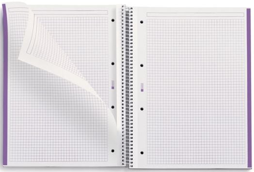 Тетрадка Miquelrius Be Eco A4 със спирала, 80 листа, малки квадратчета, аметист