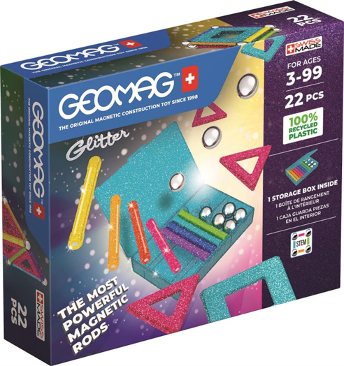Магнитен конструктор Geomag - Glitter Panels, 22 части