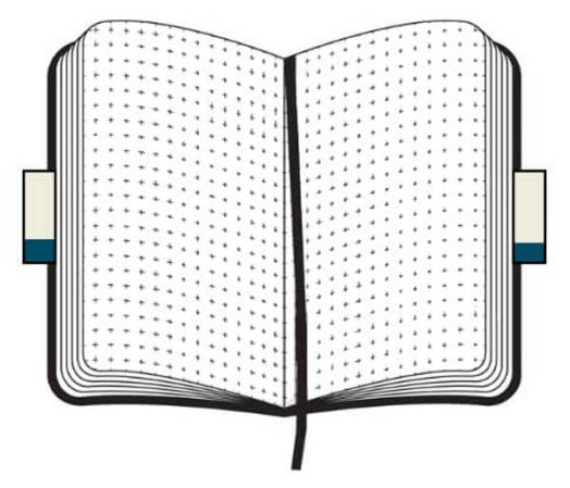 Голям черен тефтер Moleskine с твърди корици, точки